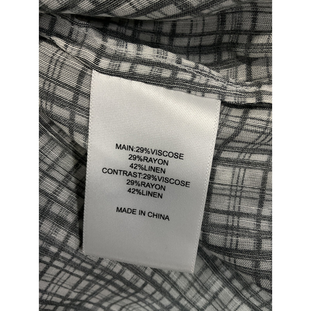 Aje 'Memento' Black Long Sleeve Plaid Ruffle Blouse Size 2