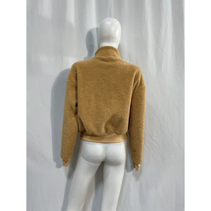 Beyond Yoga 'Brave' Beige Polyester The Elements Sherpa Bomber Size XS