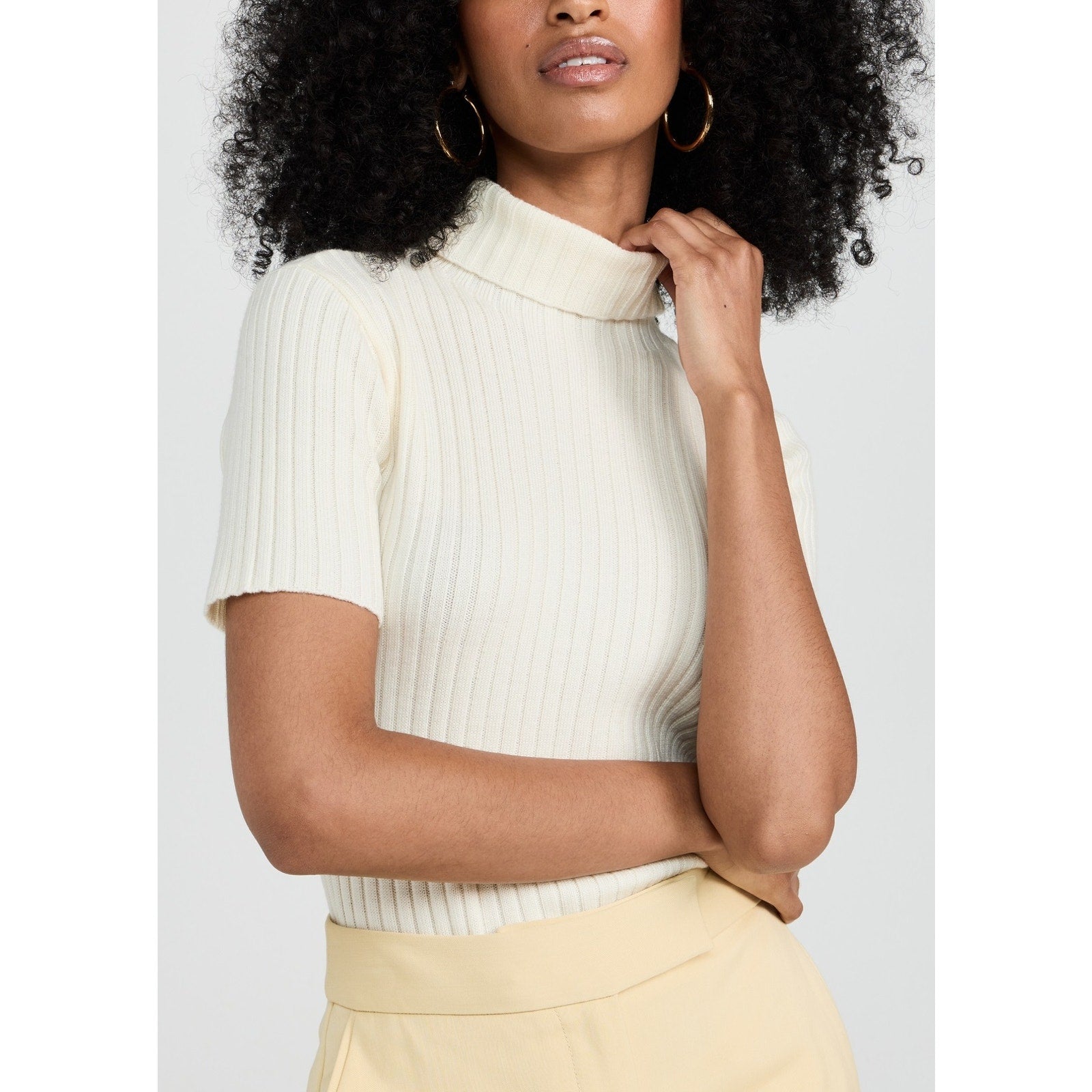Staud 'Lilou' Ivory Wool Sweater Size L