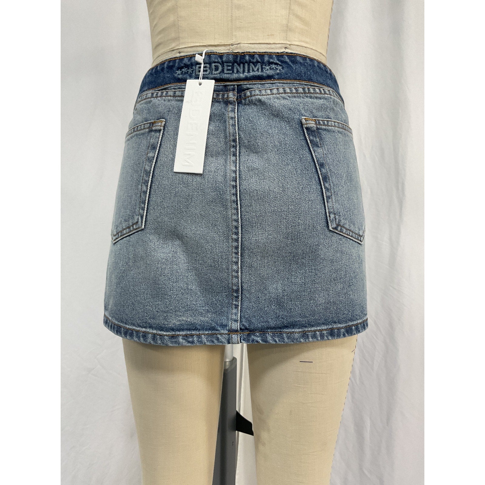Eb Denim 'Madison' Blue Cotton Mini Skirt Size 32 - NWT