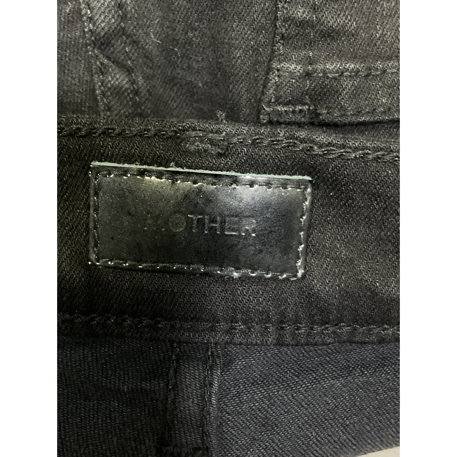 Mother 'Wrapper' Black Patch Springy Ankle Denim Jean Size 26