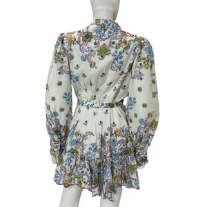 Hemant And Nandita Floral White Shirt Dress Size M