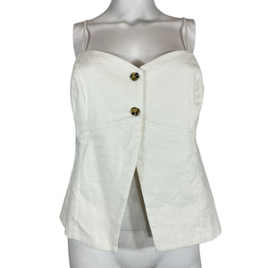 Favorite Daughter Linen Blend White Bea Camisole Size L