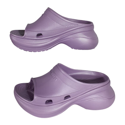 Balenciaga Sculpted Lilac Pool Crocs Slides Size FR 38 / US 8 NWT
