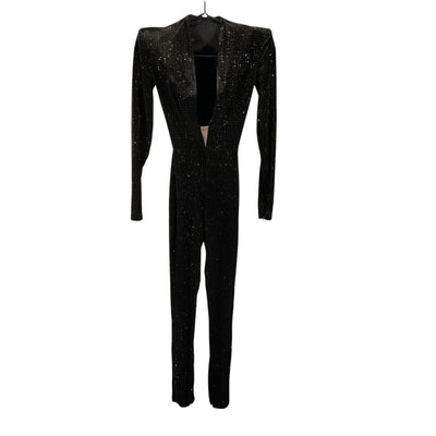 Alex Perry Glittered Black Halsey Catsuit Size US 2