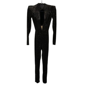 Alex Perry Glittered Black Halsey Catsuit Size US 2