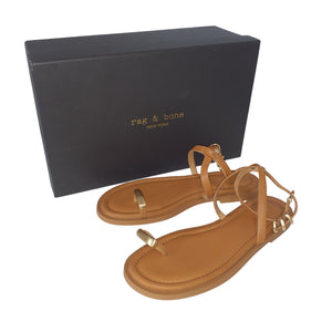 Rag & Bone Strappy Tan Geo Ring Sandals Size 36.5 EU / 6.5 US