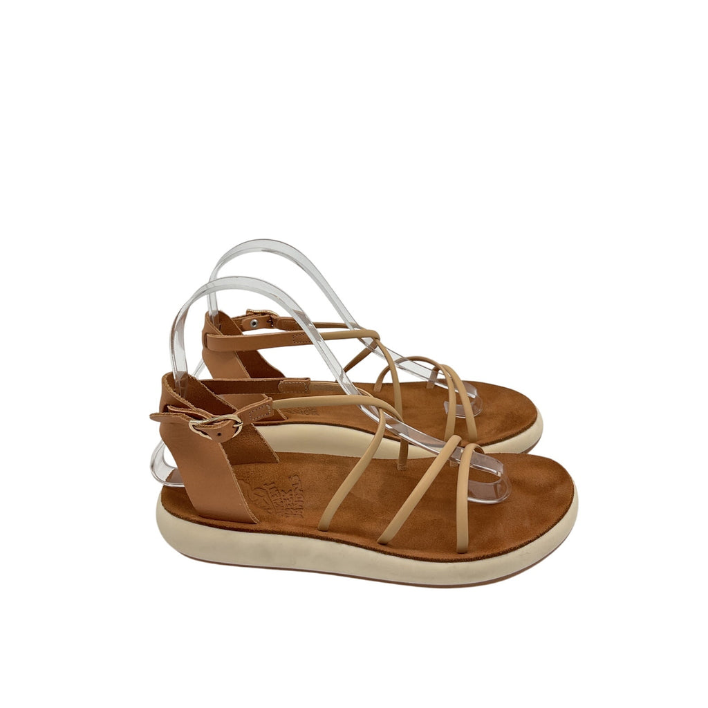 Ancient Greek Sandals Brown Rubber Anastasia Leather Sandals Size 7