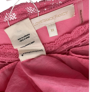 Loveshackfancy Ruffled Pink Sanaya Mini Dress Size XS