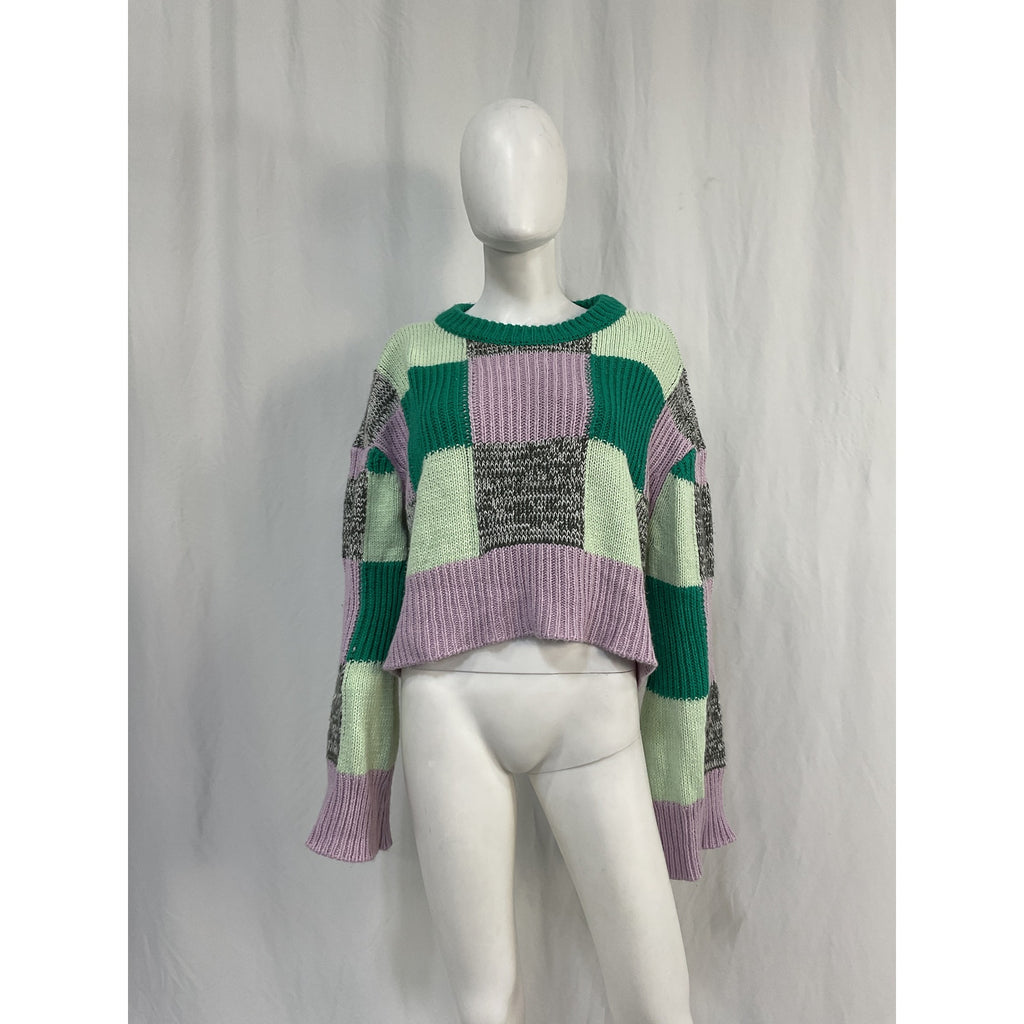 For Love & Lemons 'Finley' Green Acrylic Sweater Size S