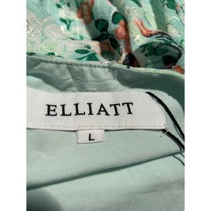 Elliatt 'Esteem' Green One Shoudler Puff Sleeve Dress Size L