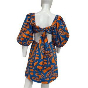 Alexis Printed Blue Bodhi Dress Size S
