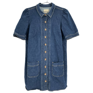 Sézane Button Front Blue Almette Dress Size 42