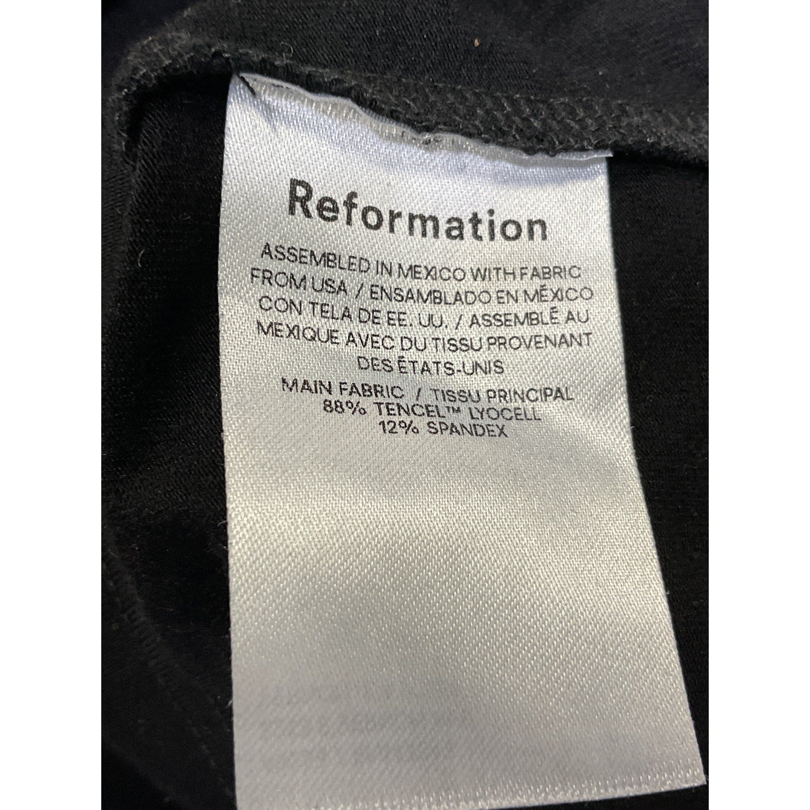 Reformation 'Zora' Black Knit Top Size XS