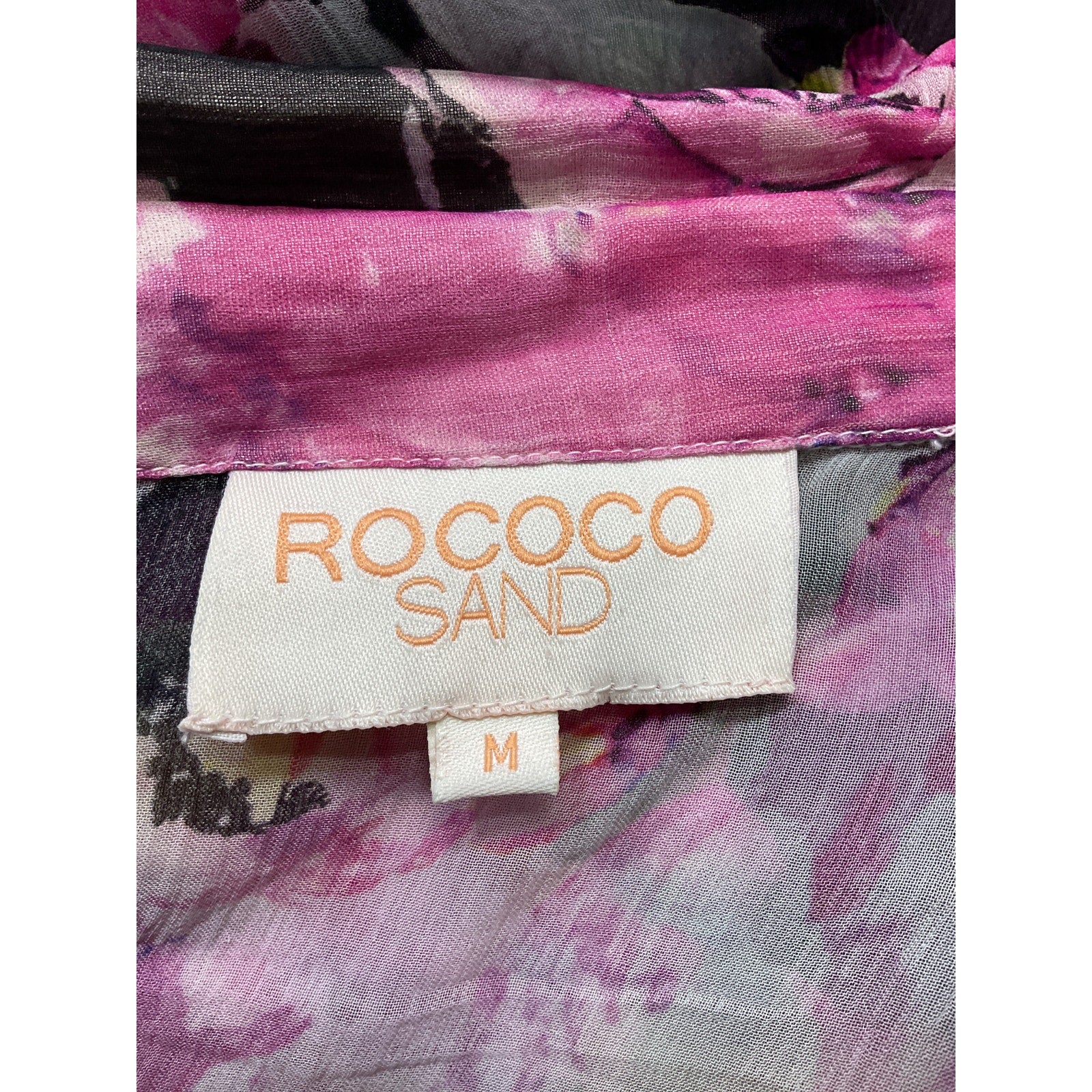 Rococo Sand 'Tessa' Pink Chiffon Blouse Size M
