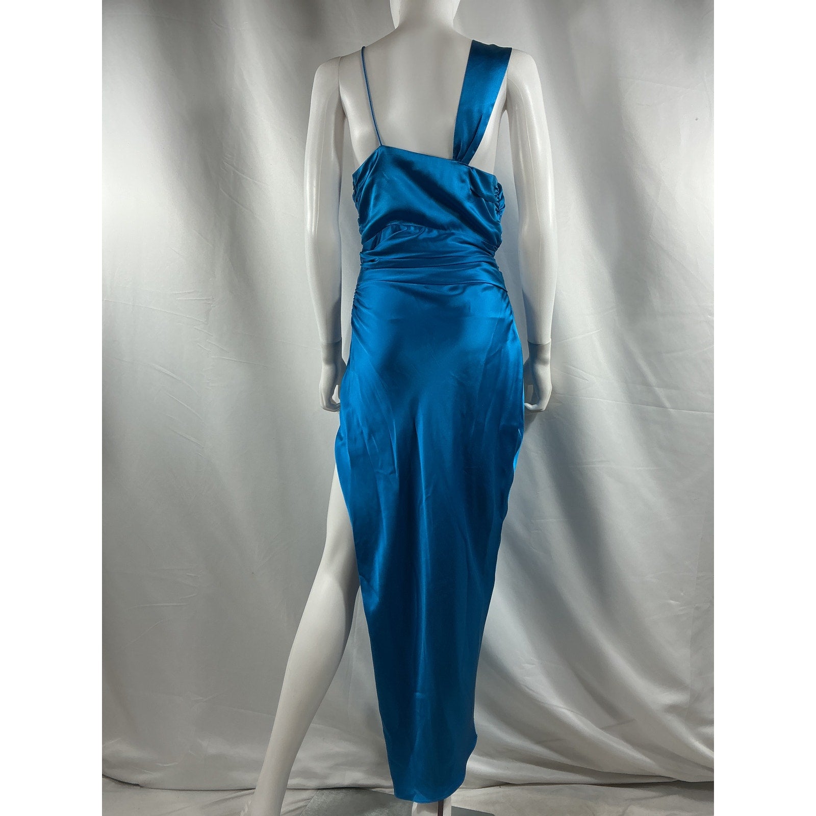 The Sei Asymmetrical 'Bandeau' Blue Silk Dress Size 6