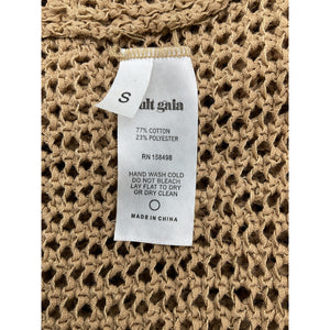 Cult Gaia Sheer Sand Open Back Crochet Dress Size S