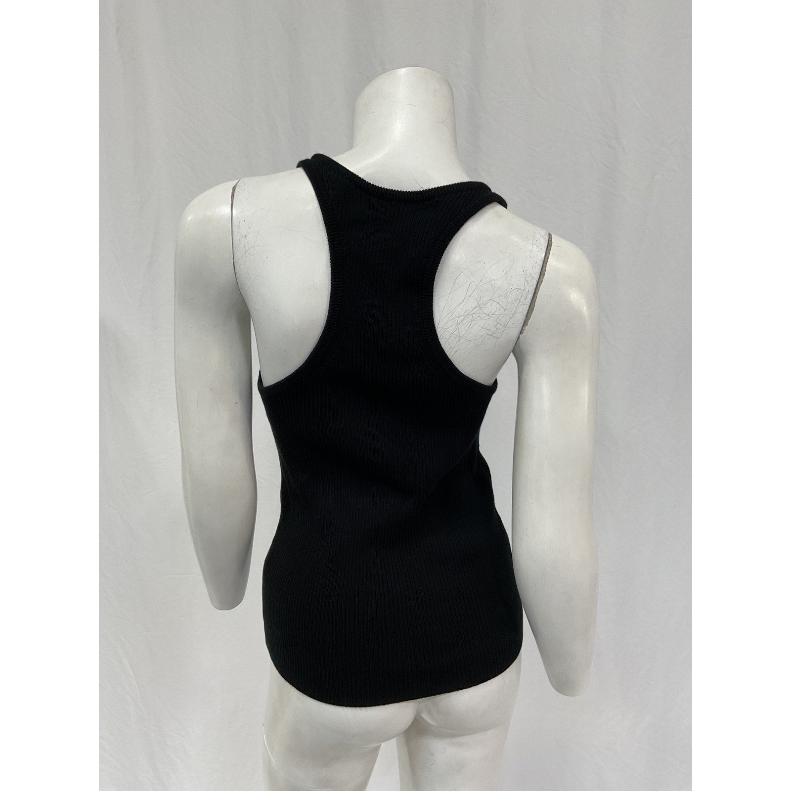 Nili Lotan 'Caden' Black Cotton Ribbed Organic Cotton-Jersey Tank Top Size S