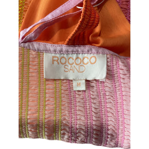 Rococo Sand Smocked Multi Georgette Bow Back Top Size M