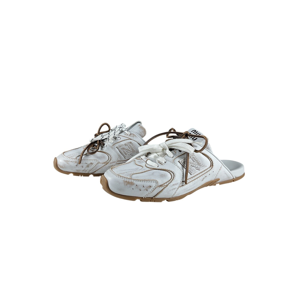 Miu Miu New Balance X Miu Miu White Leather 530 Sl Deco Mules Size 9