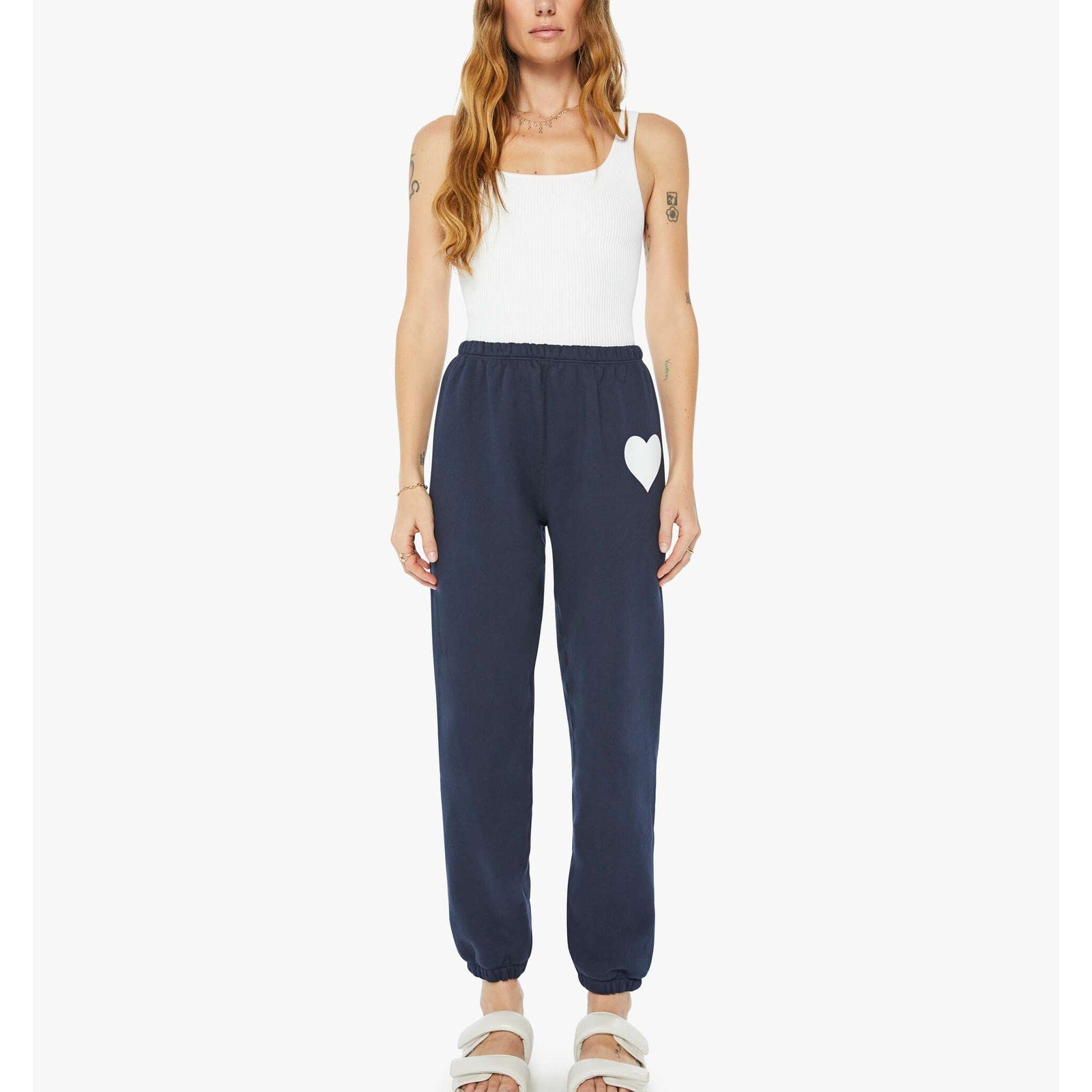 Mother 'Heart' Navy Logo Sweatpants Size S