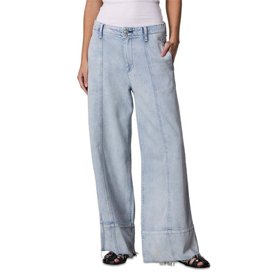 Rag & Bone Featherweight High Rise Wide Leg Blue Arianna Denim Jeans Size 25