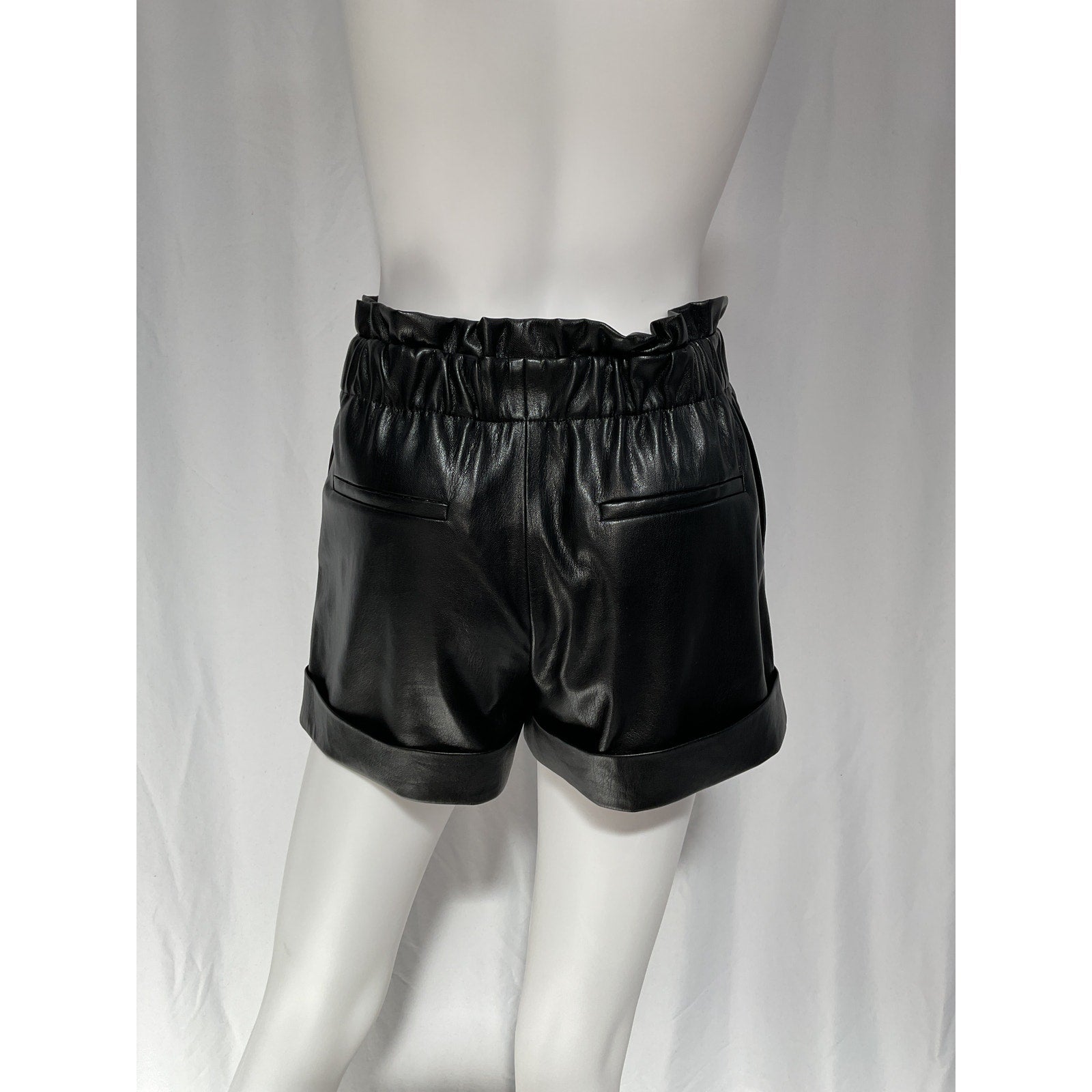 Alice + Olivia 'Reagan' Black Vegan Leather Shorts Size XS