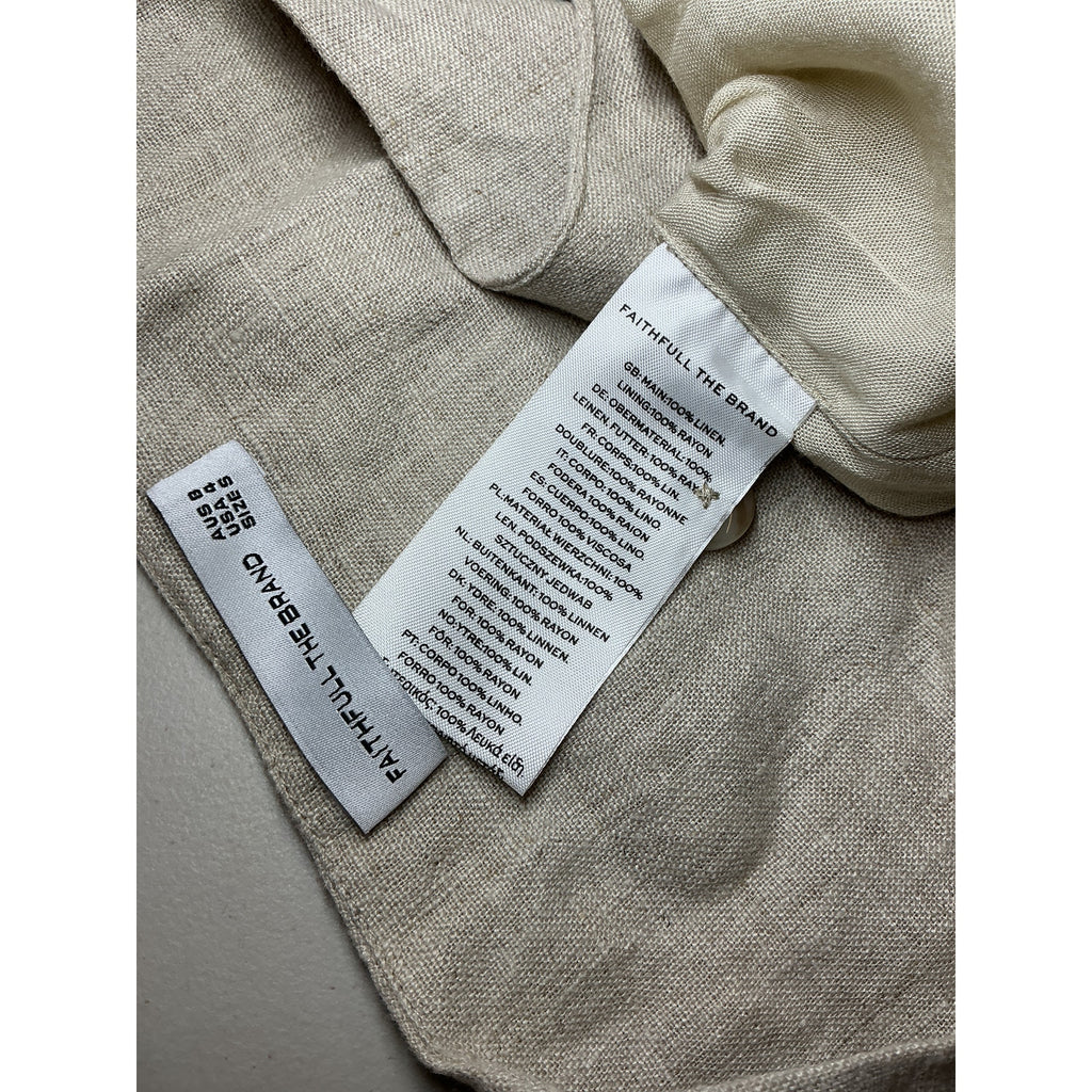 Faithfull The Brand 'Maya' White Linen Vest Size S