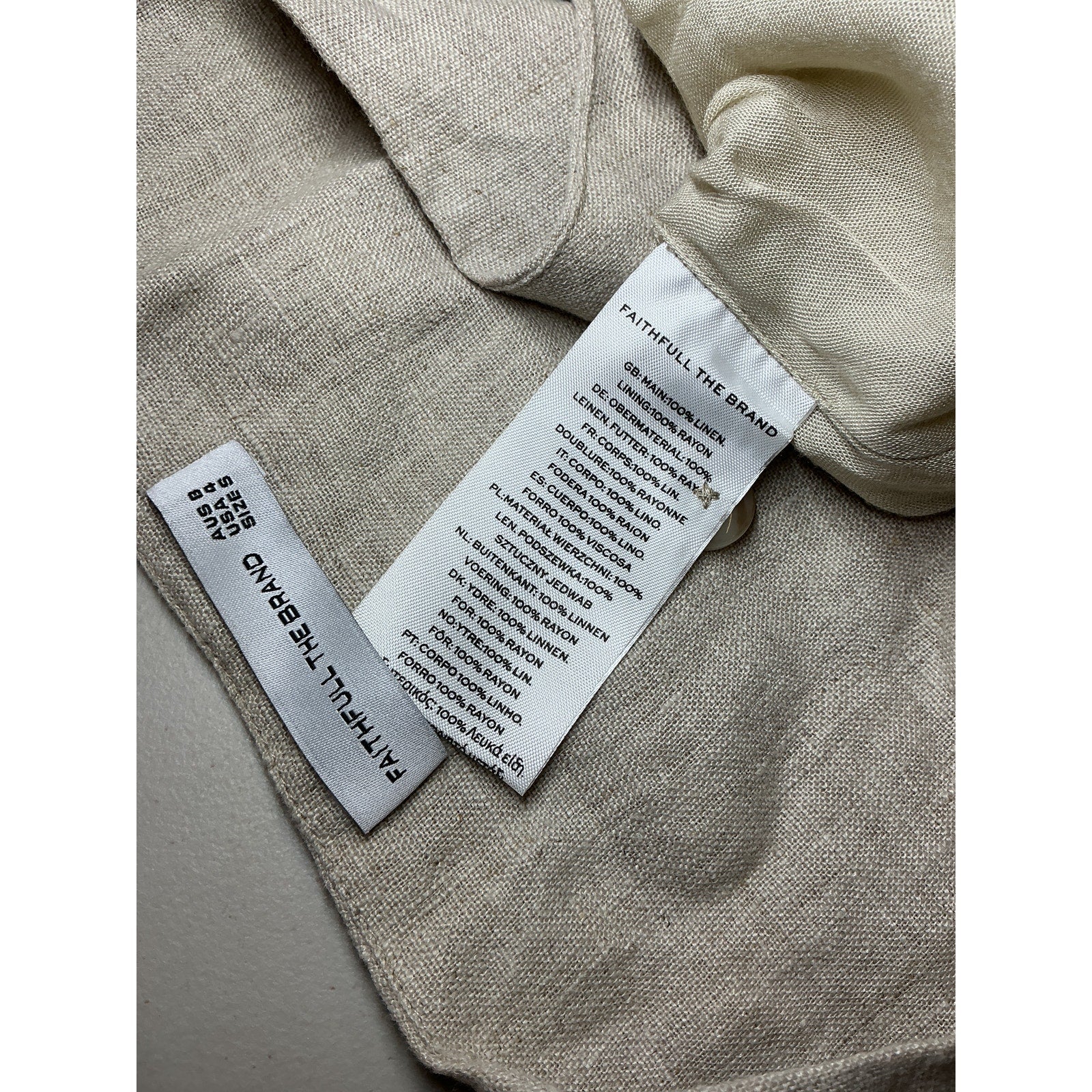 Faithfull The Brand 'Maya' White Linen Vest Size S