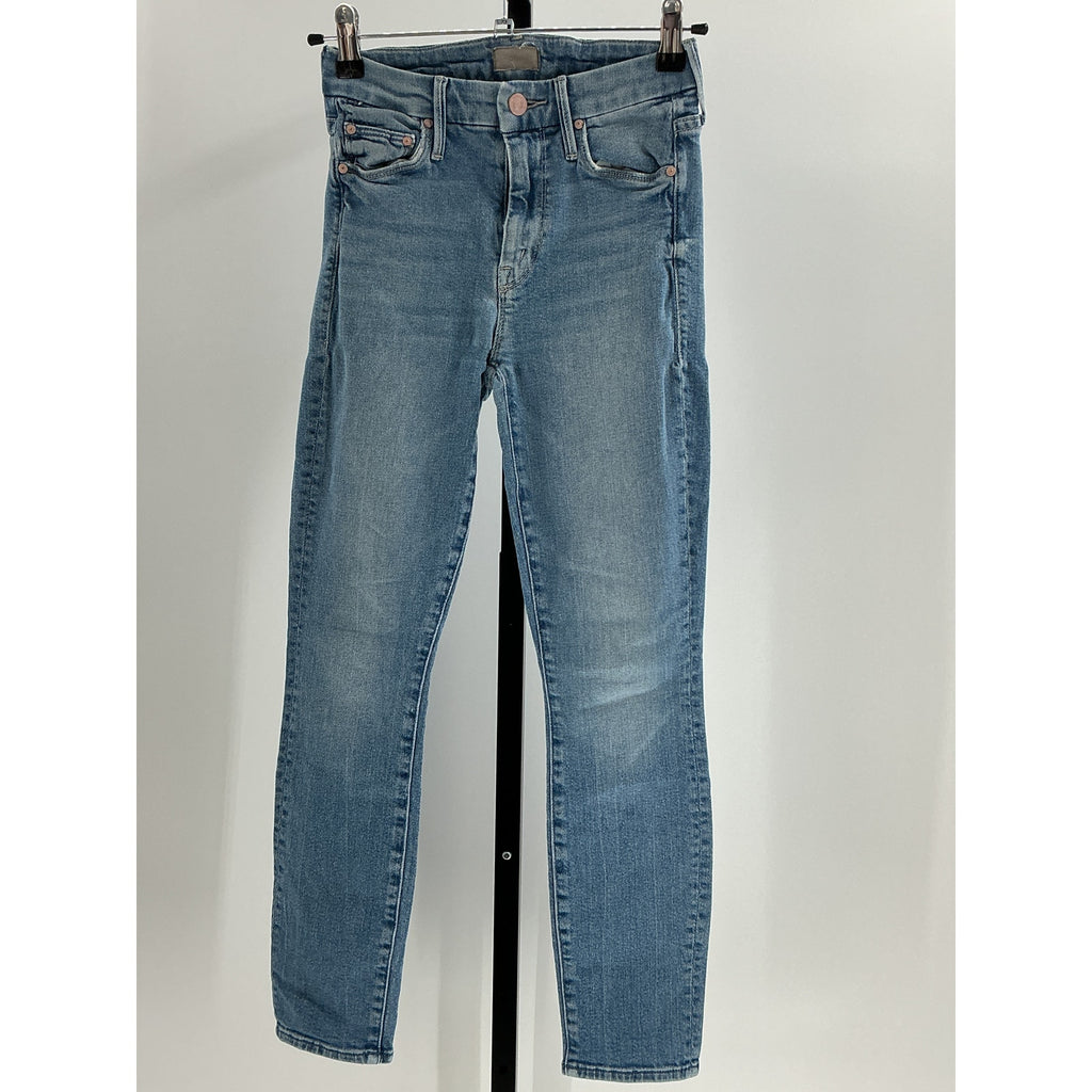 Mother 'The Looker' Blue Cotton Crop Size 23