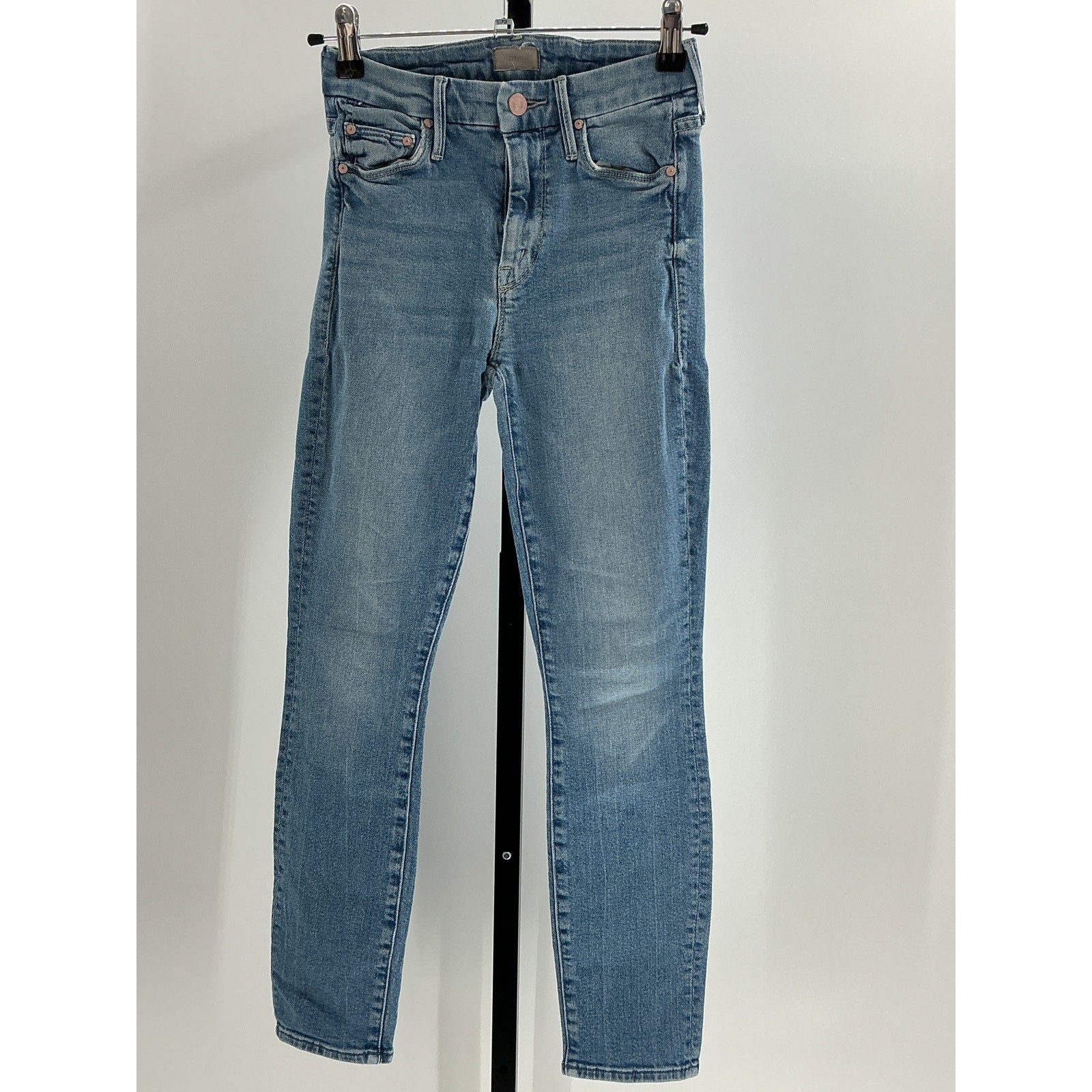Mother 'The Looker' Blue Cotton Crop Size 23