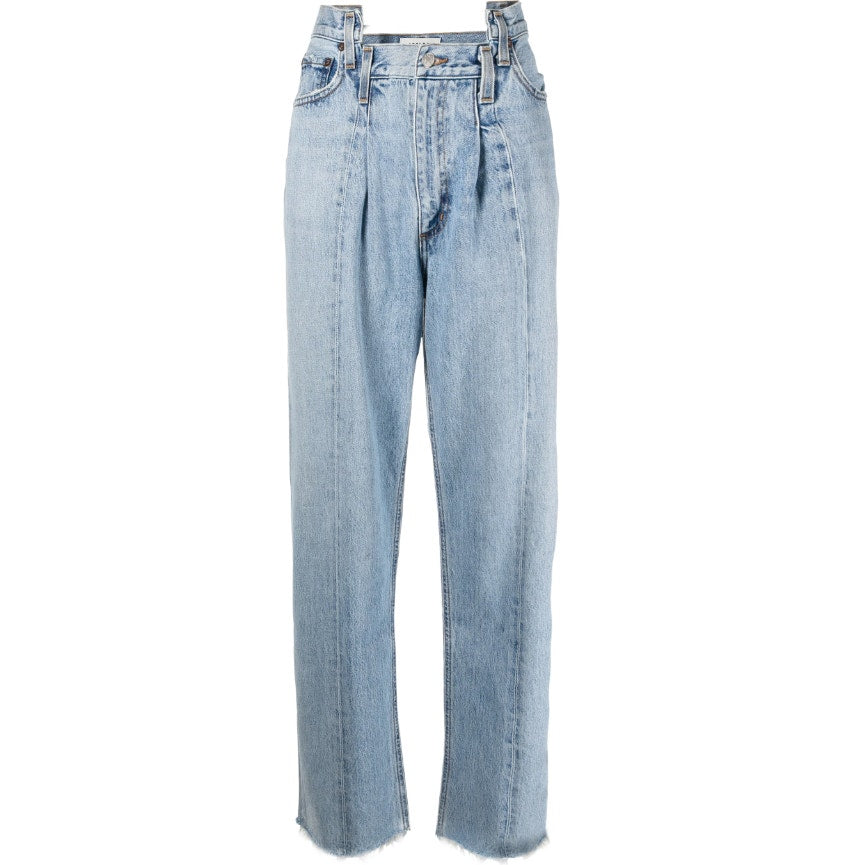 Agolde 'Pieced' Blue Angled Denim Jeans Size 27
