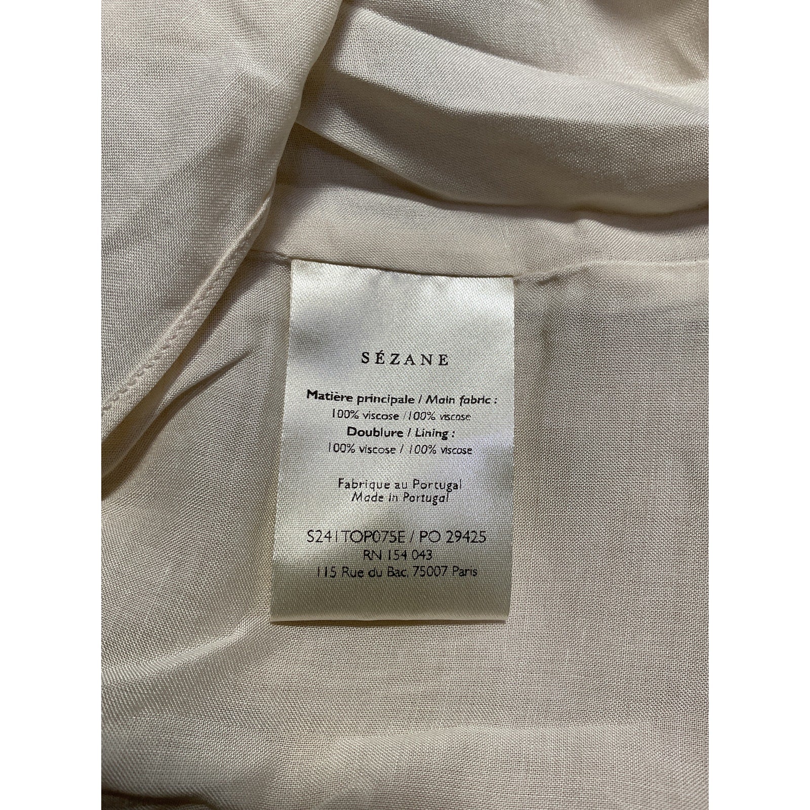 S�zane 'Lelio' Beige Viscose Top Size 6