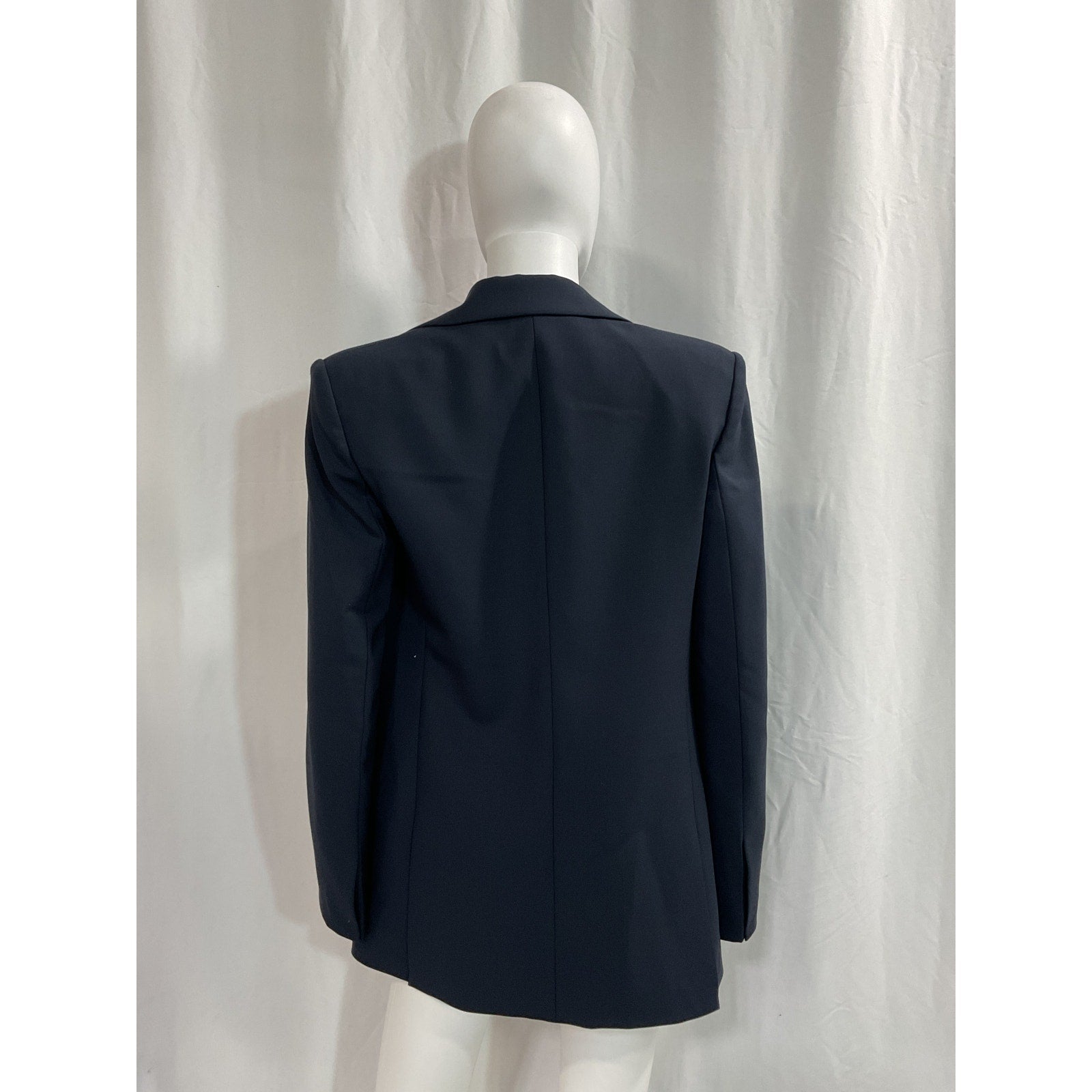 Helmut Lang Relaxed Blue Fit Peak Lapel Wool-Blend Blazer Size 2