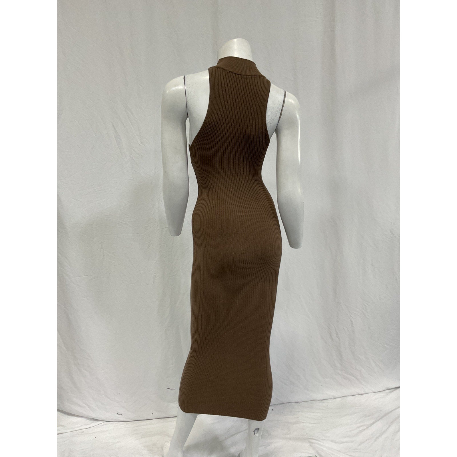 Michael Costello X Revole 'Annalie' Tan Rayon Long Midi Dress Size S
