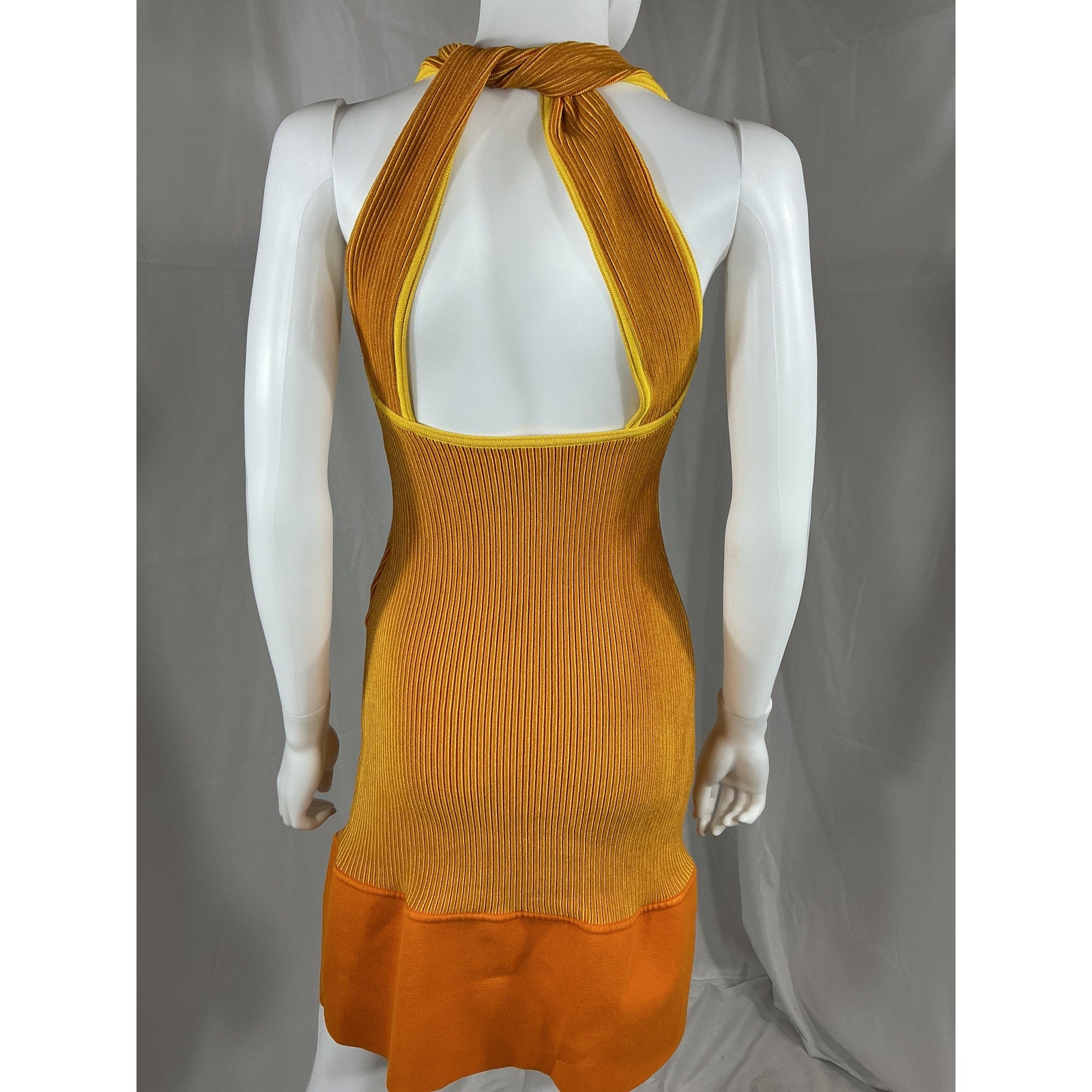 Jacquemus Le Raphia 'La Robe Maille Turbi' Orange Viscose Mini Dress Size 42 - NWT