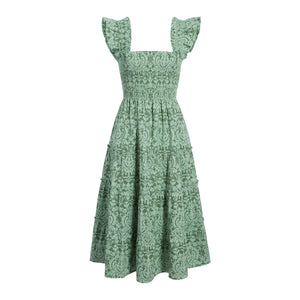 Hill House Home Smocked Green Ellie Nap Dress Size M