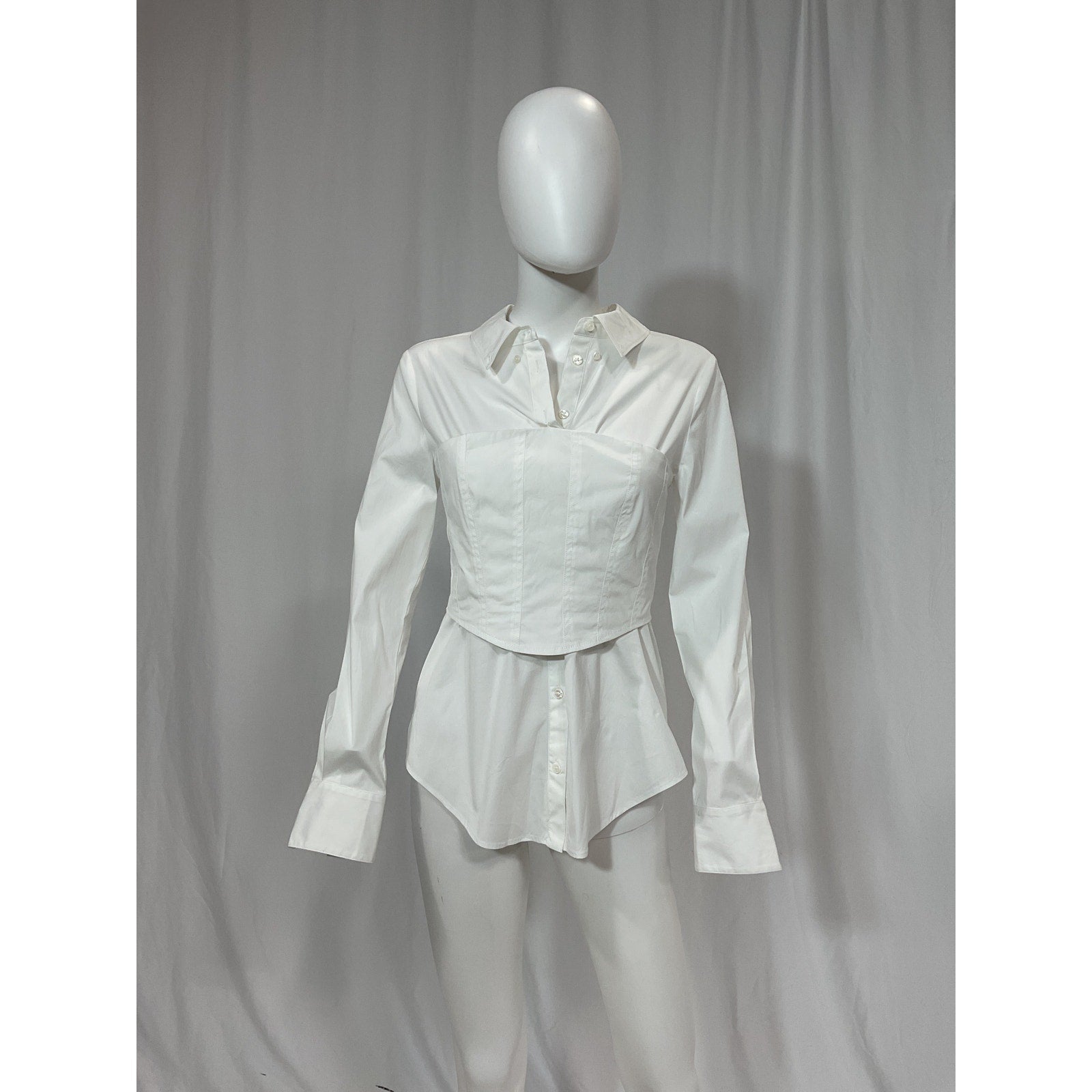 Veronica Beard 'Keora' White Cotton Poplin Top Size 2