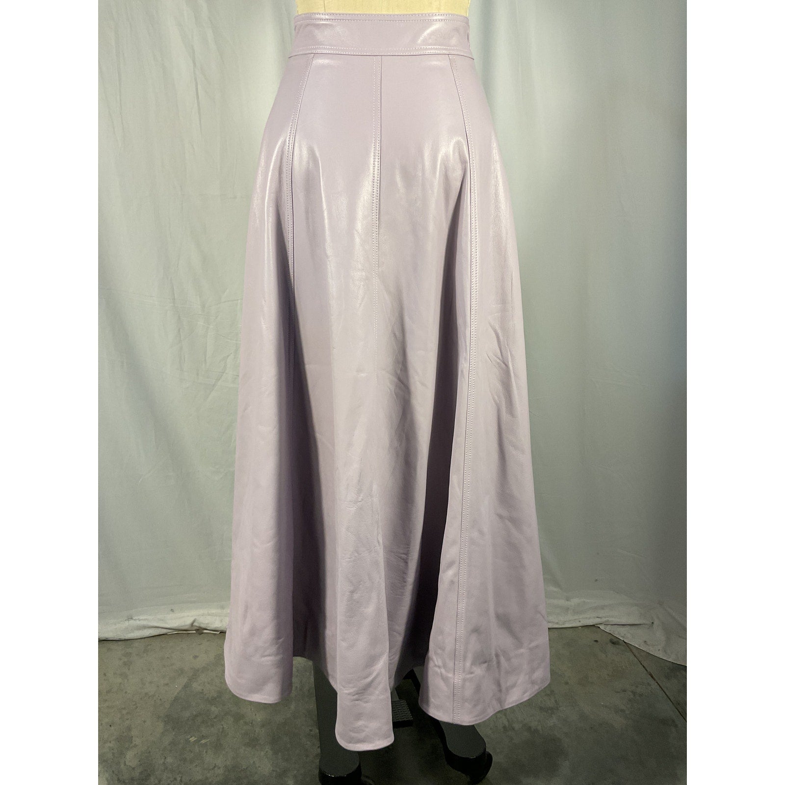 Brandon Maxwell Purple Leather Skirt Size 2