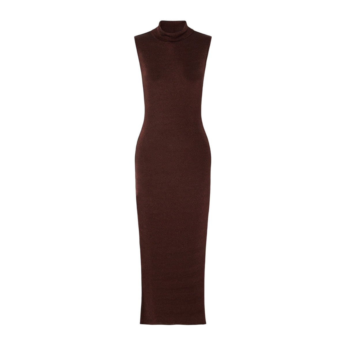 Gauge81 Metallic Brown Flora Turtleneck Midi Dress Size EU 38 / US 6