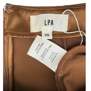 Lpa Satin Brown Imani Dress Size XS