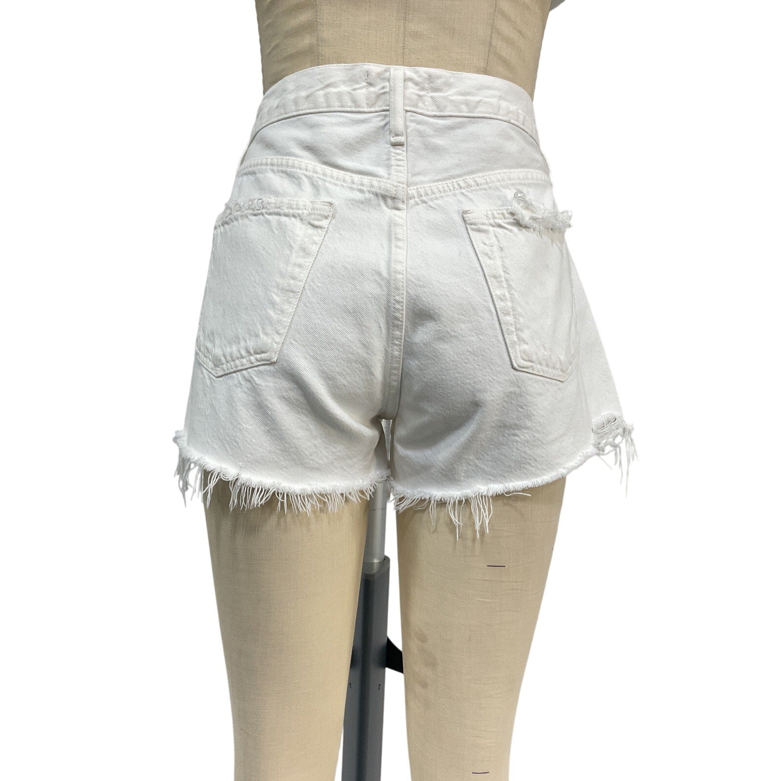 Agolde 'Parker' White Cotton Short Size 28