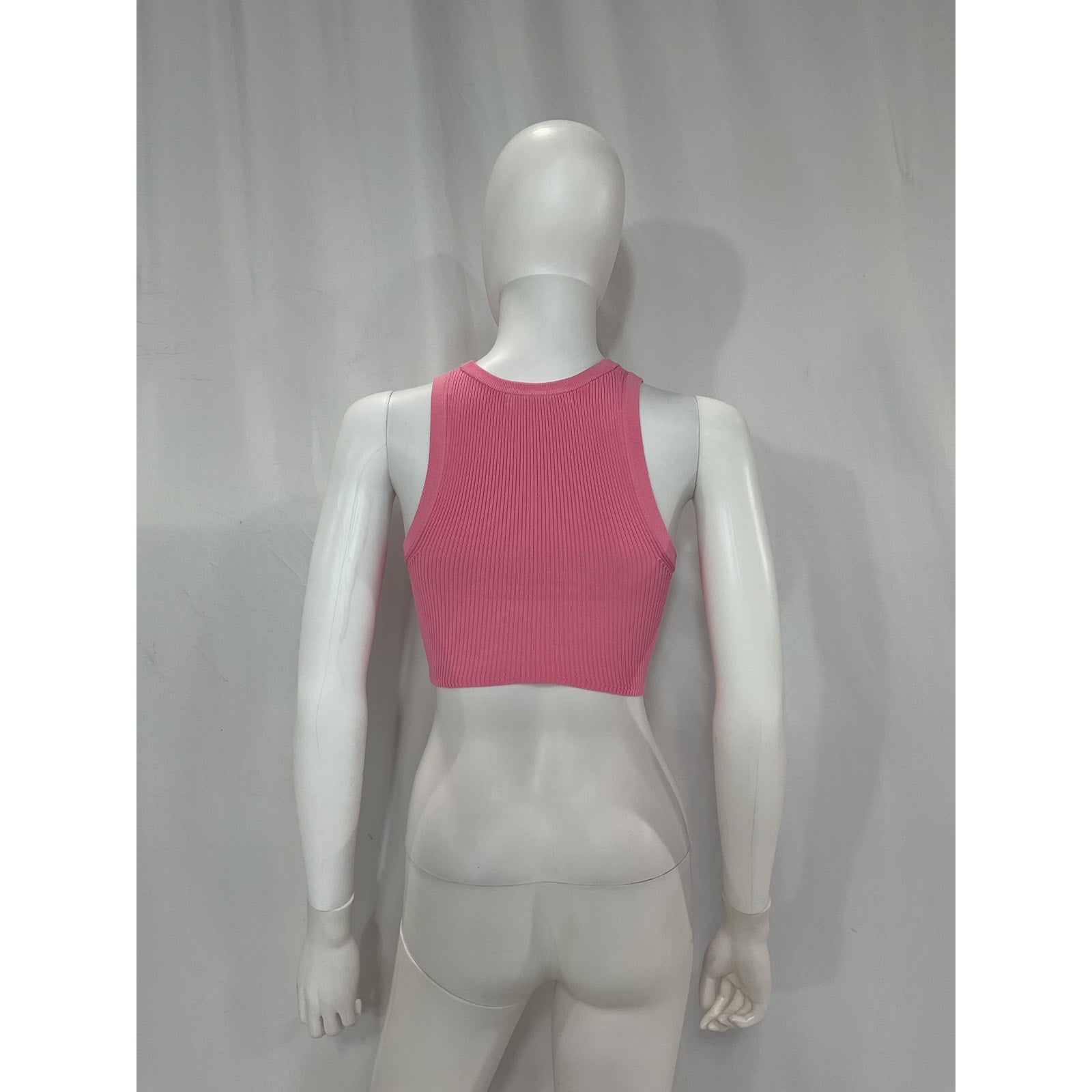Alice + Olivia 'Marin' Pink Curved Hem Round Neck Tank Size XS