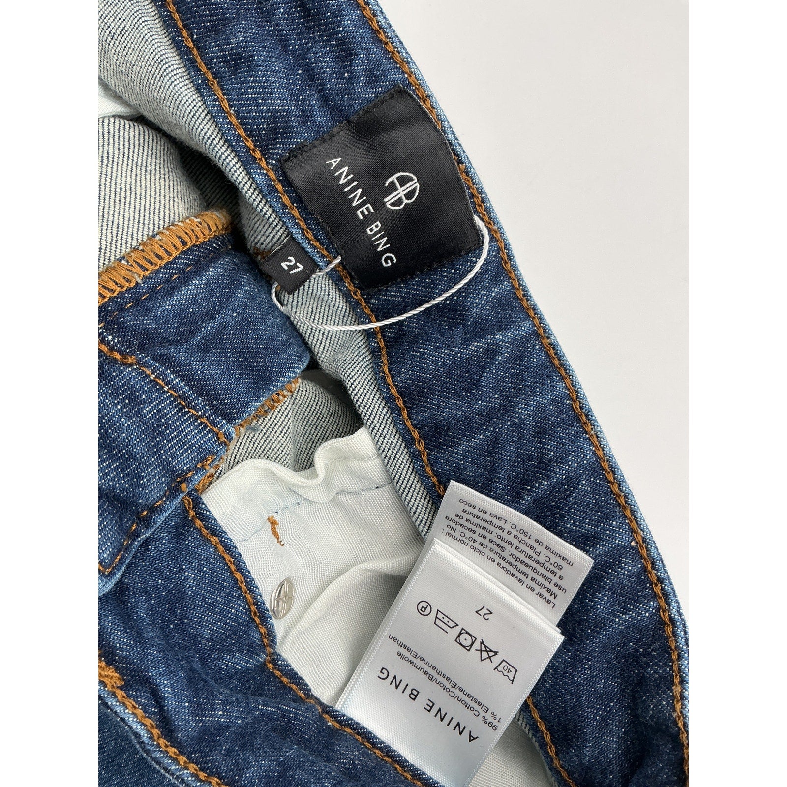 Anine Bing 'Clyde' Blue Cotton Jean Size 27