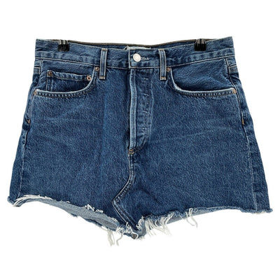 Agolde Distressed Blue Parker Angled Hem Skirt Size 27