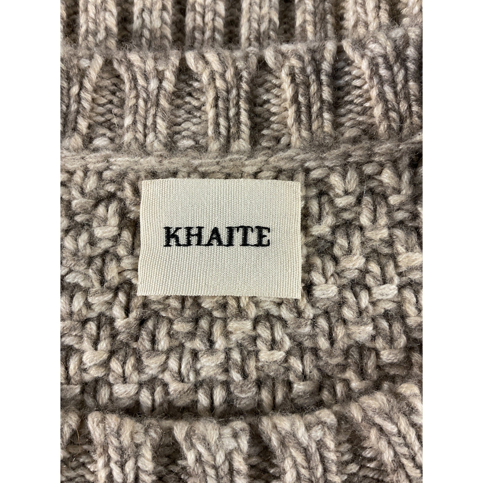 Khaite 'Tabi' Beige Oversized Fair Crewneck Sweater Size S