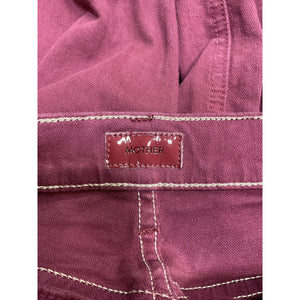 Mother 'The Tripper' Red Cotton High Rise Ankle Fray Flare Jeans Size 25