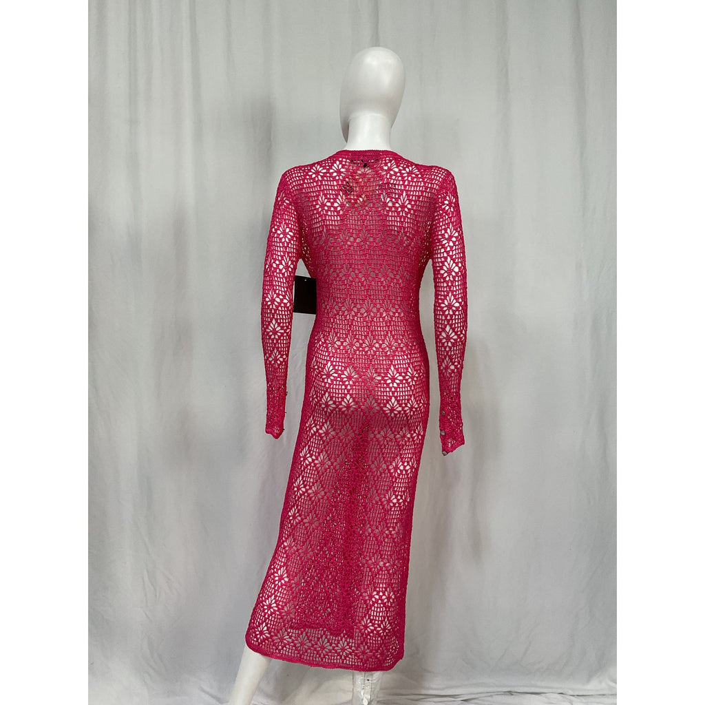 Ser.O.Ya 'Allison' Pink Viscose Crochet Cardigan Size XS / S - NWT