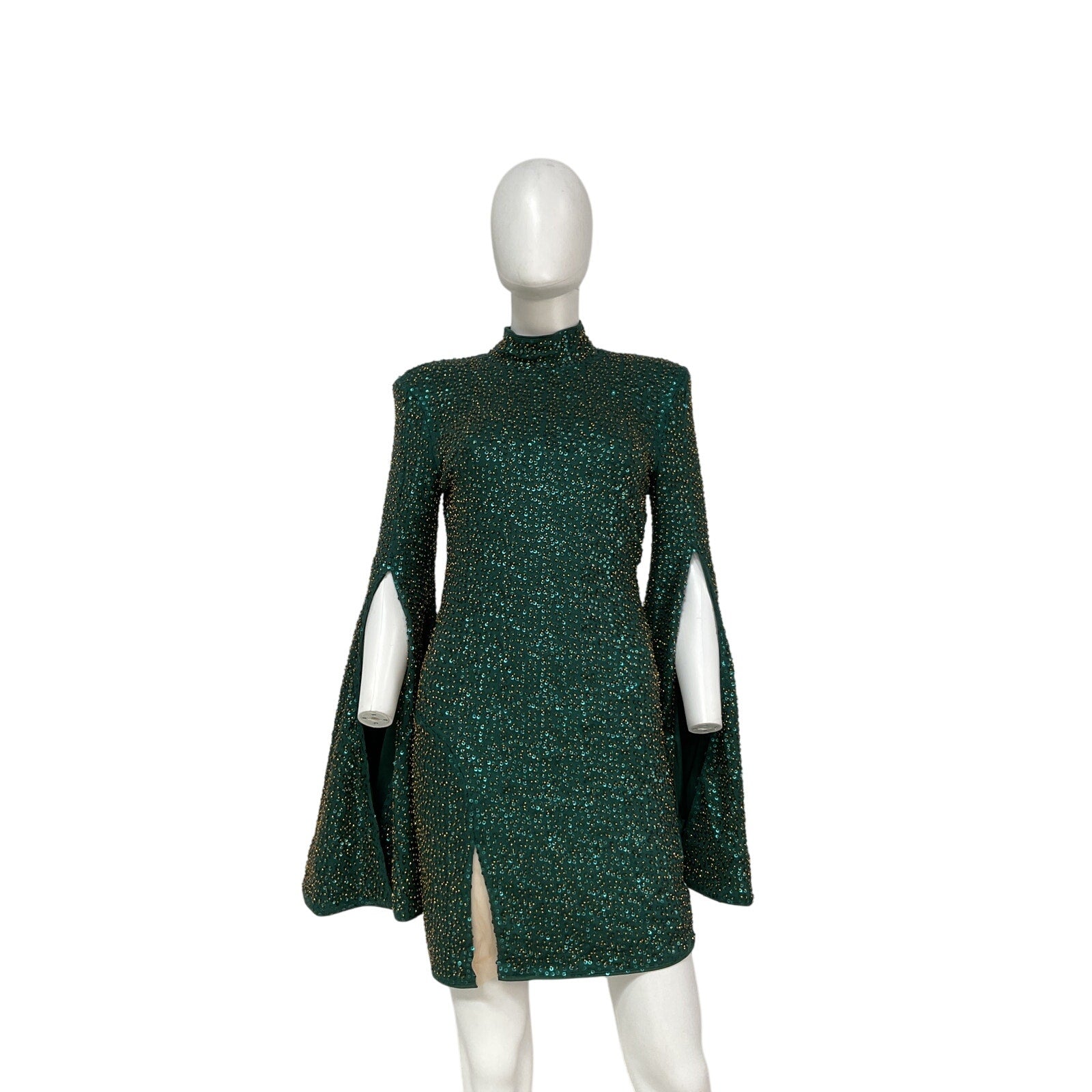 Michael Costello x Revolve 'Mr. Gibson' Green Rayon Mini Dress Size M