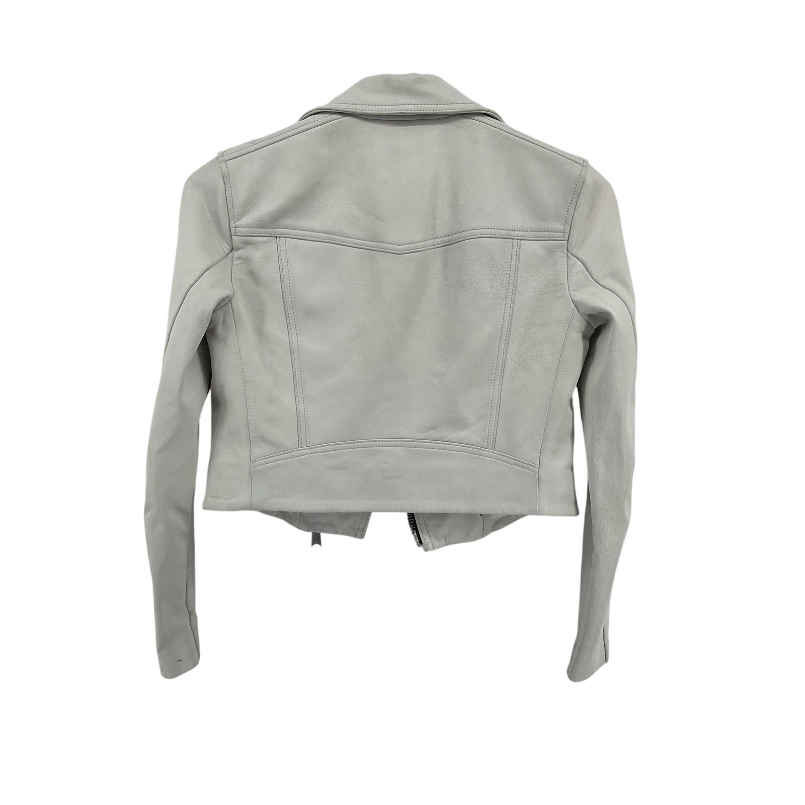 Allsaints 'Elora' White Leather Biker Jacket Size 2